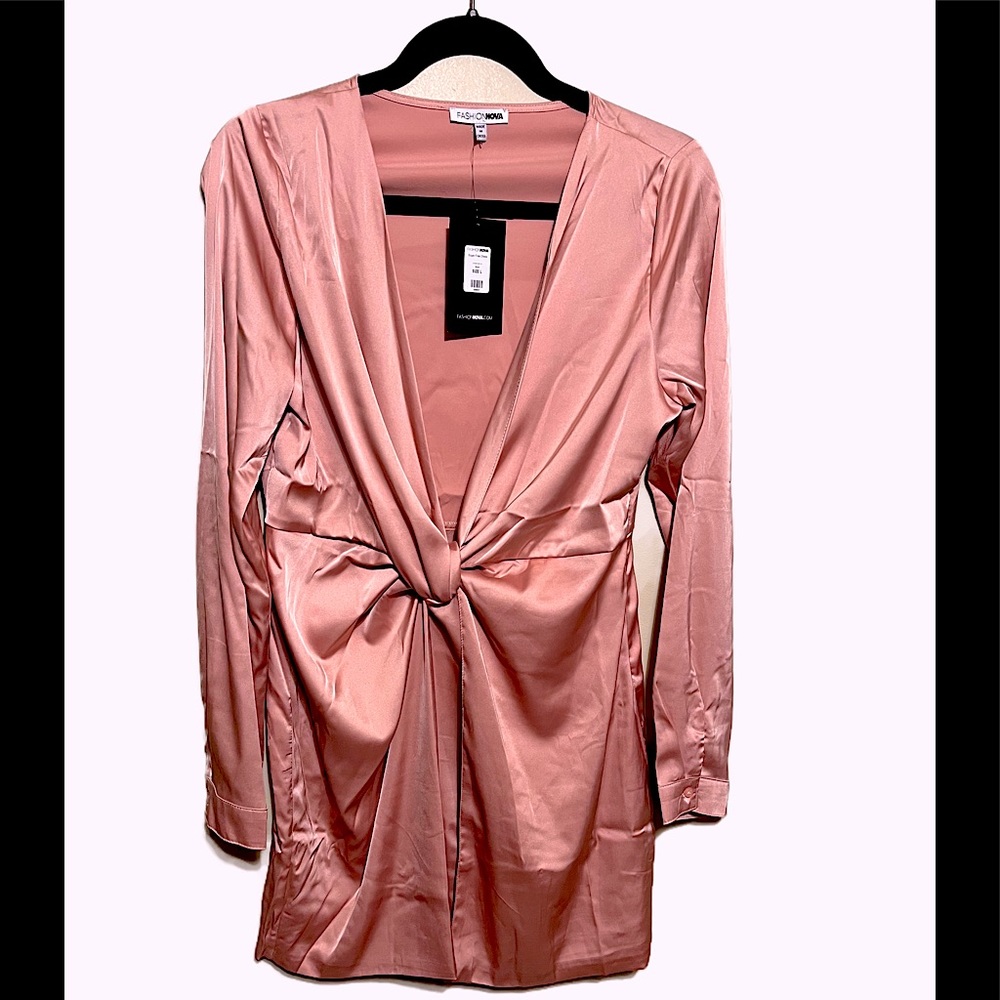 - Satin blush pink dress